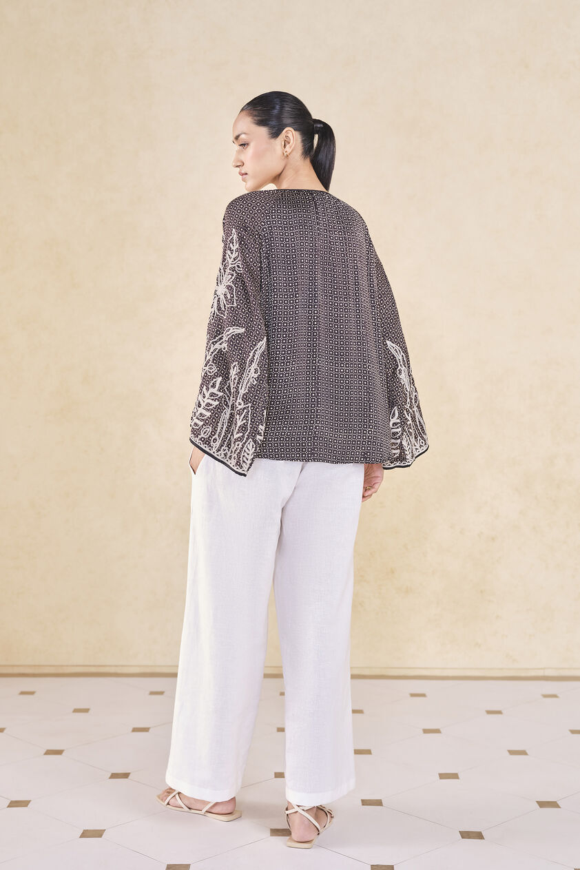 Terrain Handcrafted Ajrakh Top - Black, Black, image 2